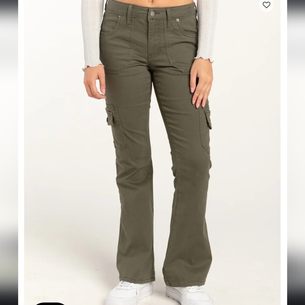 NWT RSQ kids green cargo flare pants